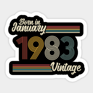 Vintage Born in January 1983 Sticker